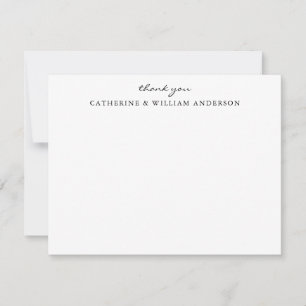 Couple Newlywed Simple Script Thank You Stationery Card