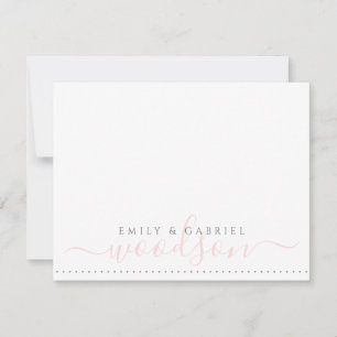 Couple Newlyweds Name Wedding Monogram Pink Script Card