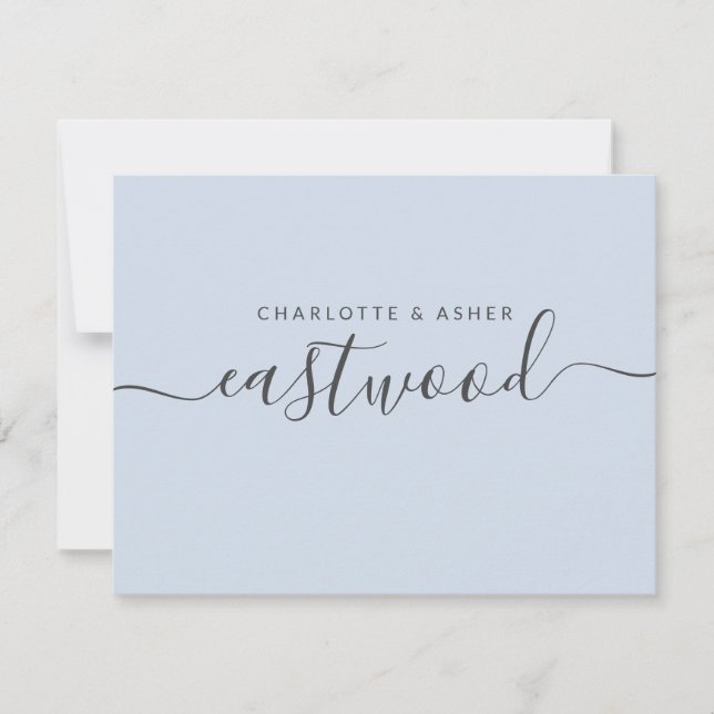 Couple Nom noir sur la carte de note bleue (Devant)