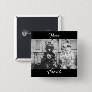 Couple of carnival masks in Venice 2 Inch Square Button