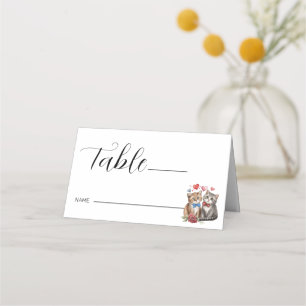 Couple of Cats in Love  Place Card