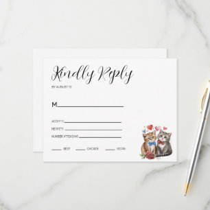 Couple of Cats in Love RSVP Card