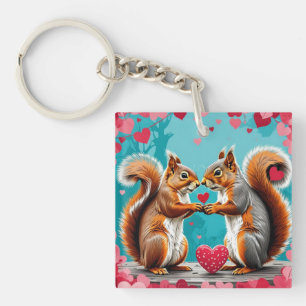 Couple of Squirrels In love Keychain