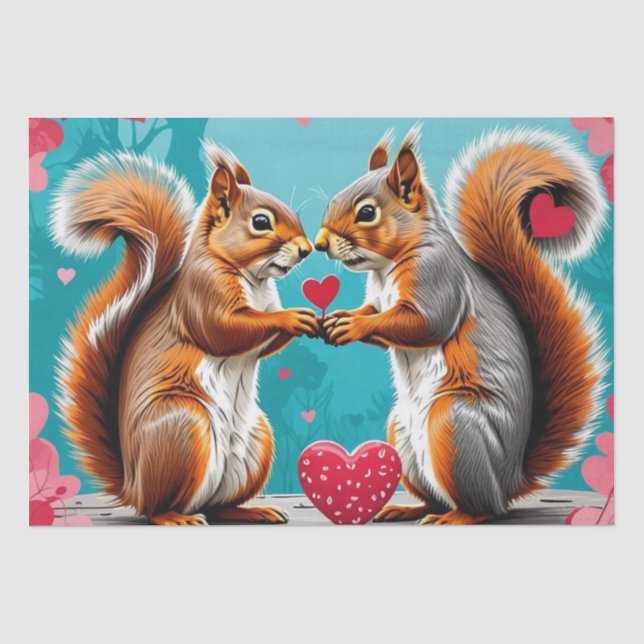 Couple of Squirrels In love Tissue Paper (Front)