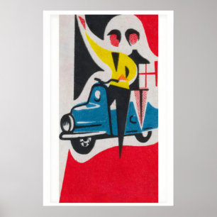 Couple on Matchbox Print - Vintage Eastern