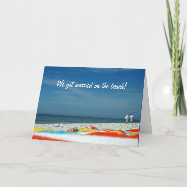 Couple on the Sandy Beach Announcement (Front)