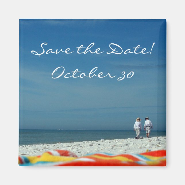 Couple on the Sandy Beach Magnet (Front)