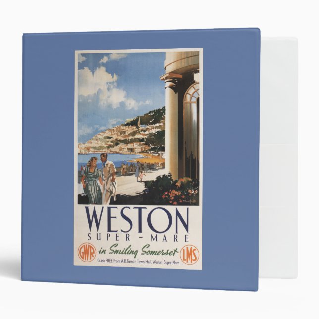 Couple Overlooking Coast Railway Poster Binder (Front/Inside)