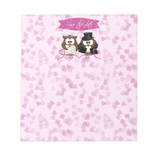 couple owl - save-the-date notepad