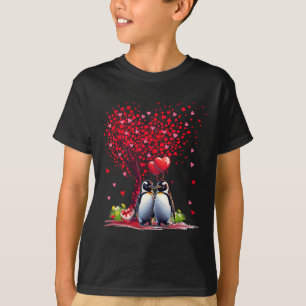 Couple Penguins Cotume Valentine's Day Tree Cute H T-Shirt
