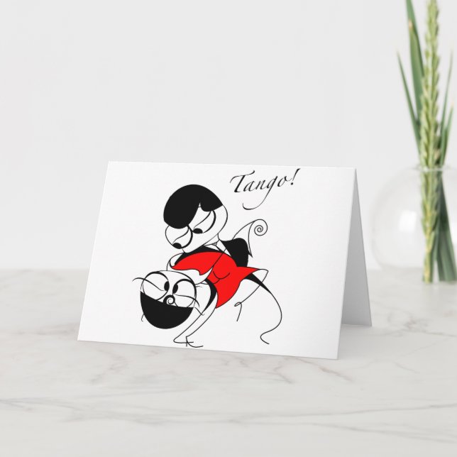 couple performing a tango step card (Front)