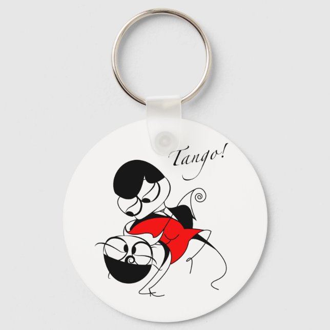couple performing a tango step keychain (Front)