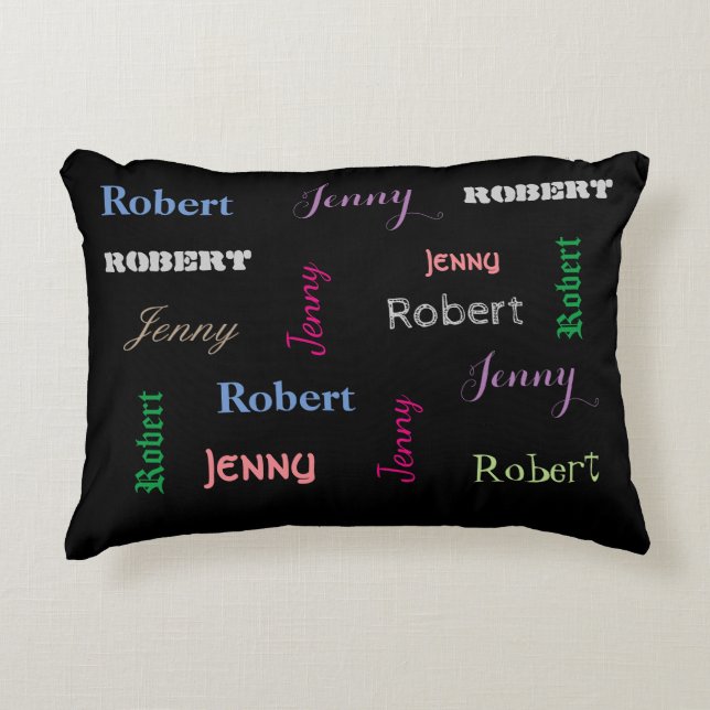 Couple Personalized Names Decorative Pillow (Front)