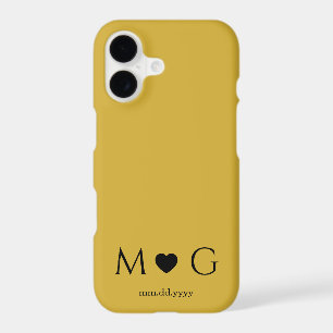 Couple personnalisé Monogramme Cœur Marque M Or