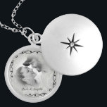 Couple Photo Damask Locket<br><div class="desc">This silver plated photo locket is ready for you to insert your own photo and change the text. This adorable necklace is perfect as a gift for friends and family, or buy one for yourself. The image and text is fully CUSTOMIZABLE. Click "customize" to adjust photo size or text size....</div>