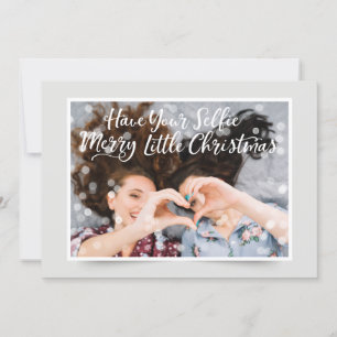 Couple Photo Fairy Lights   Funny Holiday Greeting
