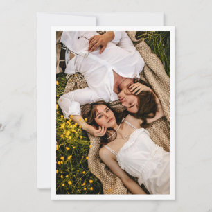 Couple Photo for Vellum Overlay Wedding Flat  Save The Date