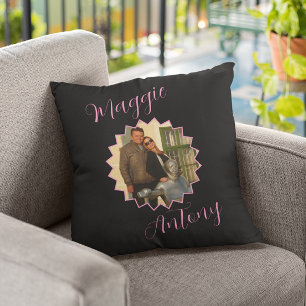 Couple photo gift throw pillow