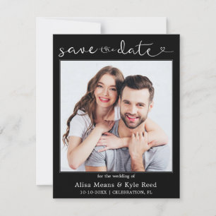 Couple Photo Gold Save the Date Announcement