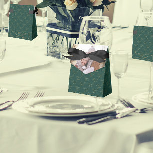 Couple Photo   Green Thank You Wedding Favor Box