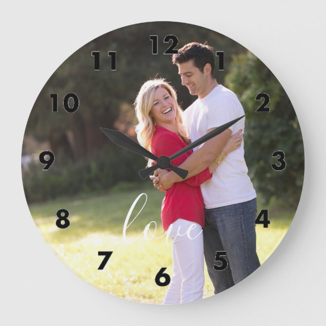 Couple Photo Large Clock (Front)