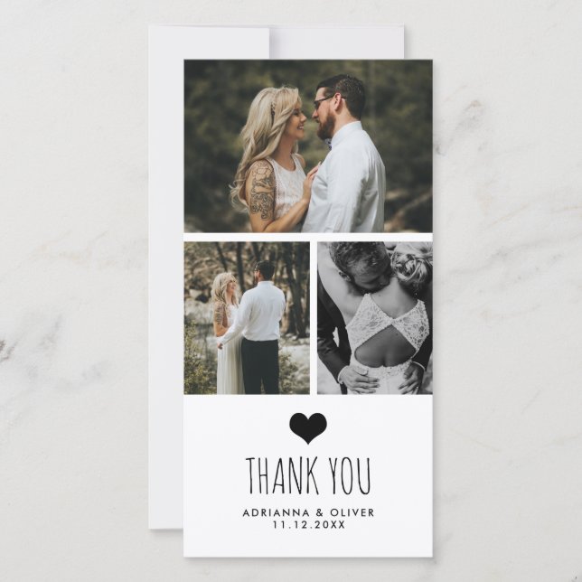 Couple photo| Mariage de typographie Merci (Devant)