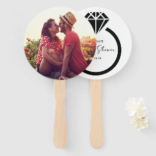 Couple Photo Modern Bridal Shower Hand Fan