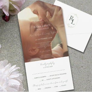 Couple Photo Monogram   All in One Wedding Invite