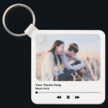 Couple Photo Music Plaque Favourite Song QR Code  Keychain<br><div class="desc">Couple Photo Music Plaque Favourite Song QR Code Keychain</div>