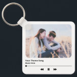 Couple Photo Music Plaque Favourite Song QR Code  Keychain<br><div class="desc">Couple Photo Music Plaque Favourite Song QR Code Keychain</div>