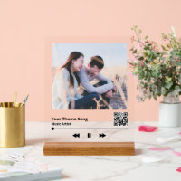 Couple Photo Music Plaque QR Code 