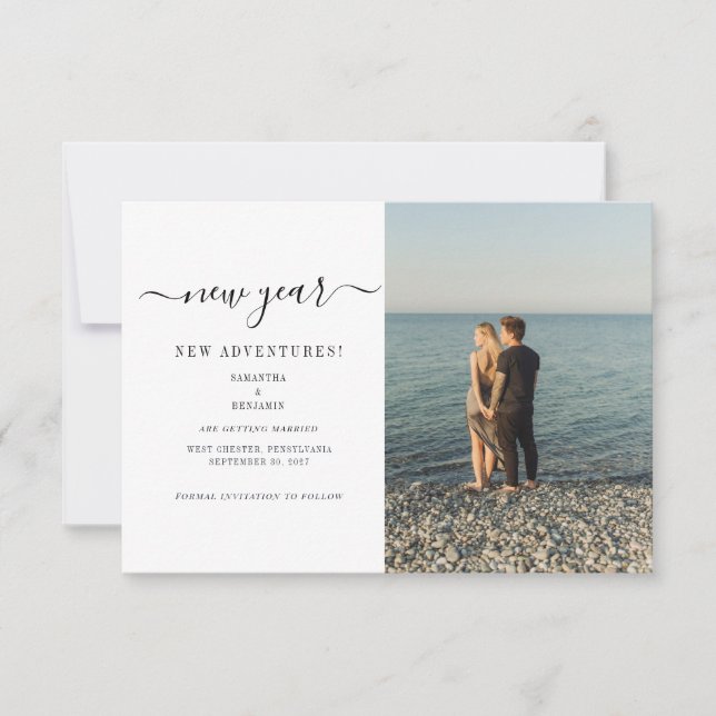 Couple Photo New Year Adventures Save The Date (Front)