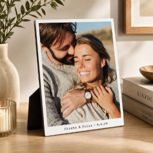 Couple Photo Newlywed Wedding Memories Easel Plaque