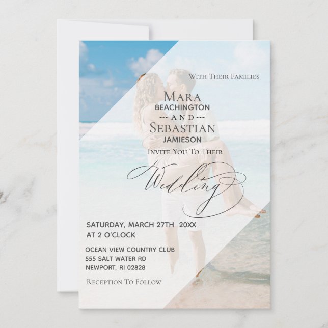 *~* Couple PHOTO  RSVP QR  AR6 DIY  Wedding Invitation (Front)