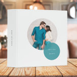 Couple Photo Teal Circle Modern Minimal White Binder<br><div class="desc">A minimalist circle photo design featuring a large circle couple photograph overlayed by a smaller semi-transparent circle in teal with a classic typography. The image and text can be easily customized for a design as unique as you are!</div>