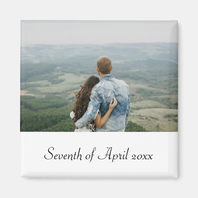 Couple photo wedding date magnet (Front)