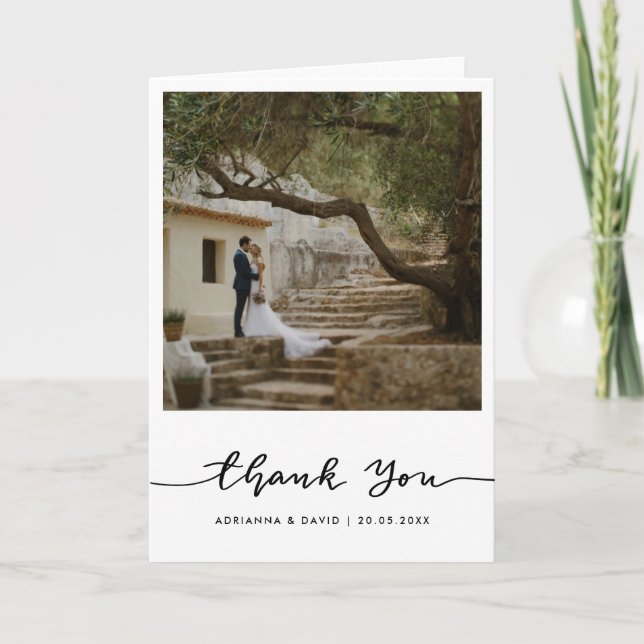 Couple Photo Wedding Thank You Script (Front)