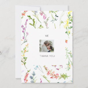 Couple Photo Wedding Wildflower Thank You