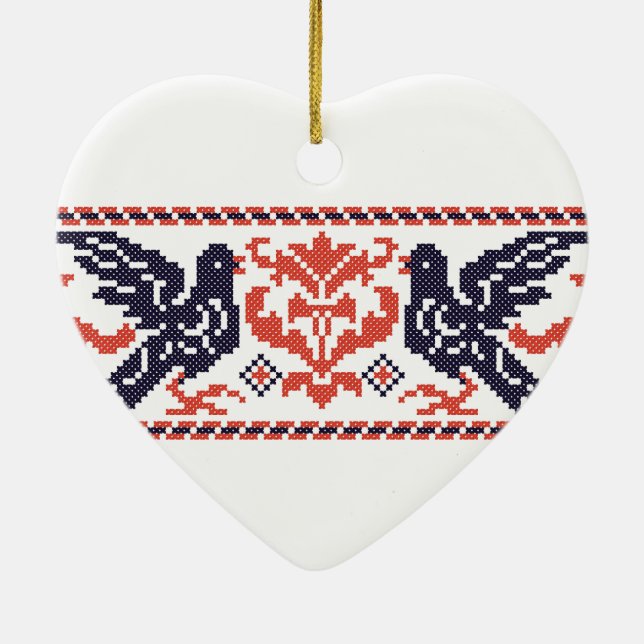 Couple pigeons ceramic ornament (Back)