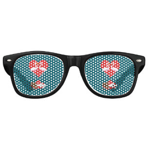Couple Pink Flamingo and a Box of Chocolate Retro Sunglasses