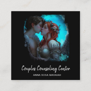 *~* Couple QR Angels Marital Counseling AP55  Square Business Card