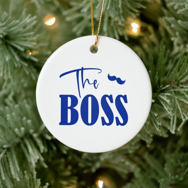 Couple quotes: The boss and the real boss Ceramic Ornament (Tree)