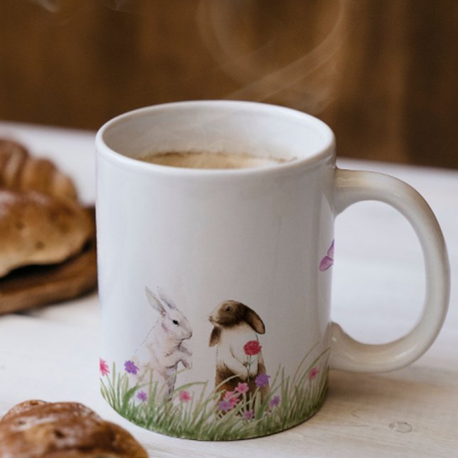 Couple Rabbit Date Style Vintage Mug (Creator Uploaded)