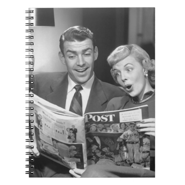 Couple Reading Magazine Notebook (Front)