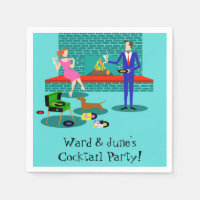 Couple rétro avec serviettes en papier de chien