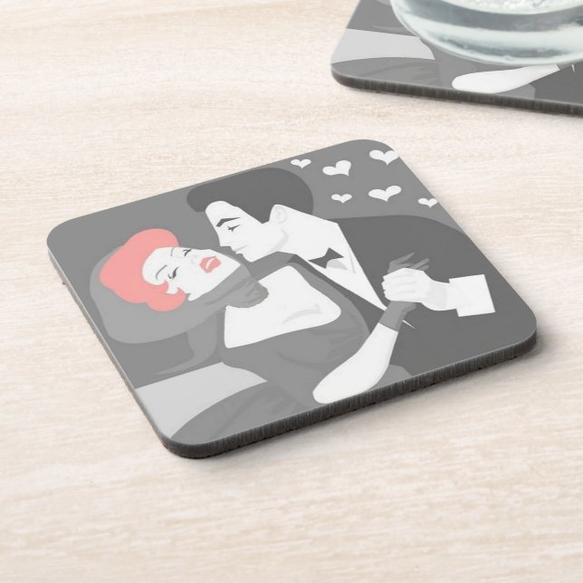 Couple rétro - Dessous de verre (Côté gauche)