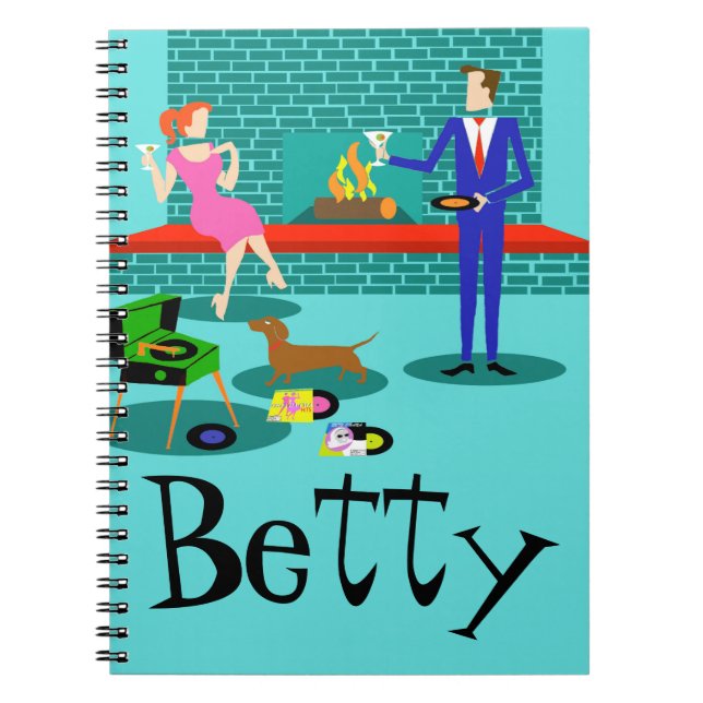Couple rétro personnalisable avec Carnet de chien (Devant)