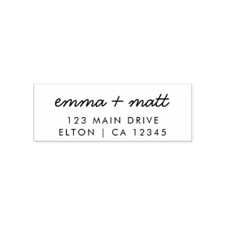 Couple Return Address Modern Minimalist Wedding Self-inking Stamp