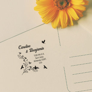 Couple Return Address, Wedding or Family    Rubber Stamp