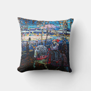 Couple Riding a White Horse, Wassily Kandinsky Throw Pillow